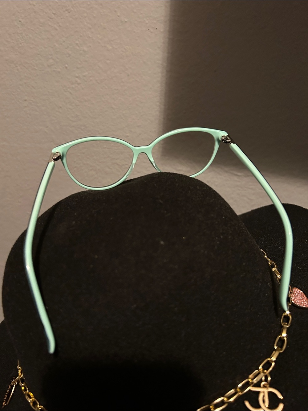 Swarovski Cat Eye glasses SK5136-3 color 095 in a light teal transparent - Picture 3 of 6